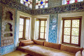 Topkapi Palace interior view of Harem sofa in istanbul, Turkey
