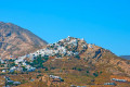 Panoramic view of the hill on which Chora, the capital of Sifnos, resides