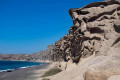 The wild rock formations of Vlychada beach in Santorini