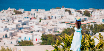 View of Chora in Mykonos