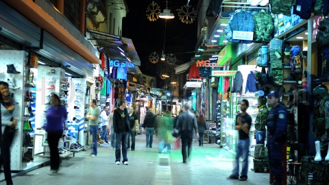 Shopping alley at Monastiraki area, near the Monastiraki metro station