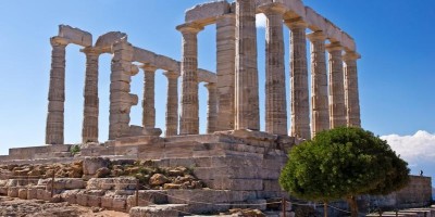 Temple of Poseidon on Cape Sounion, Attica region of Greece
