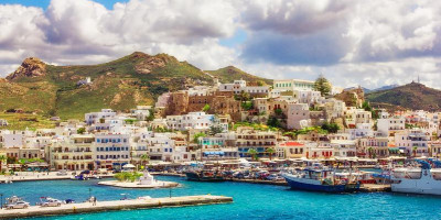 Turquoise waters near the Chora of Naxos