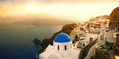 Sunset on Santorini from the village of Oia