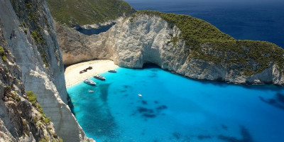 Navagio beach in Zakynthos