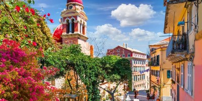 A stunning view of Kerkyra Town in the summer