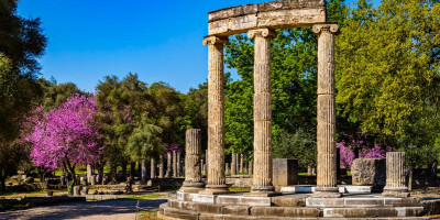 Columns in the site of ancient Olympia