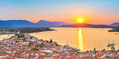 Beautiful sunset in Poros