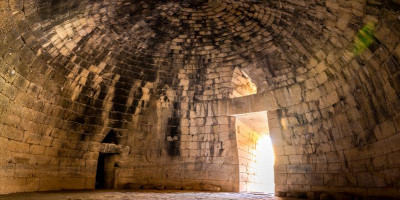 Inside the Tomb of Agamemnon in Mycenae