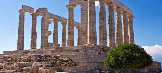 Temple of Poseidon on Cape Sounion, Attica region of Greece