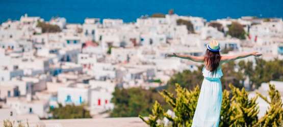 View of Chora in Mykonos