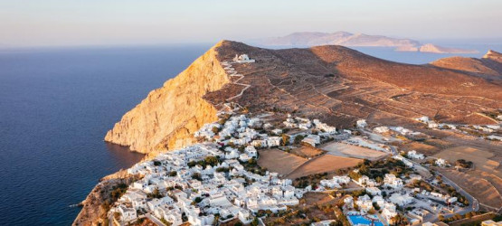 Chora in Folegandros during sunset