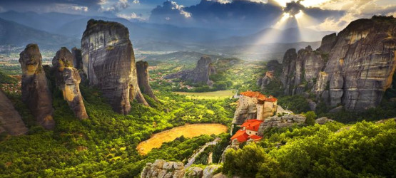 Sunrise on the valley of Meteora