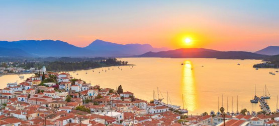 Beautiful sunset in Poros