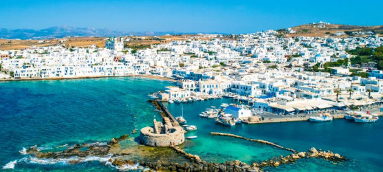 The Venetian Castle in the harbor of Naoussa, Paros